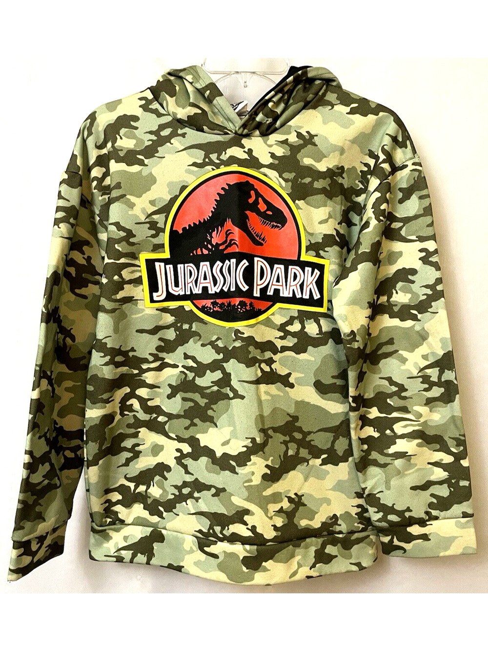 Jurassic Park Universal Pullover Green Dinosaurs Camouflage Sweater Size S